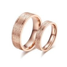 New design finger ring, korean sandblasting rose gold wedding ring